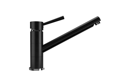 Смеситель ULGRAN U-025 однорычажный с низким поворотным изливом-344 Ультра-чёрный