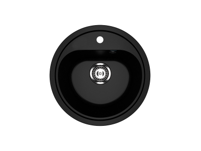 Кухонная мойка ULGRAN U-700 круглая с отверстием под смеситель-344 Ультра-чёрный