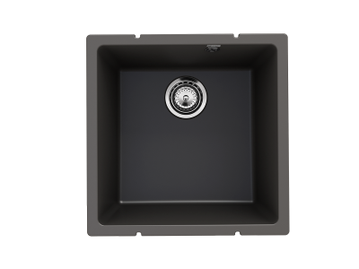 Кухонная мойка ULGRAN Quartz Underground 400 односекционная-09 Асфальт
