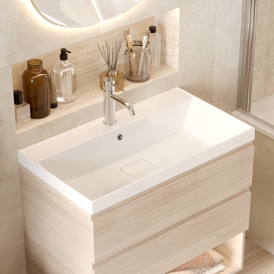 Раковина Paola Torino 800 врезная с отверстием под смеситель