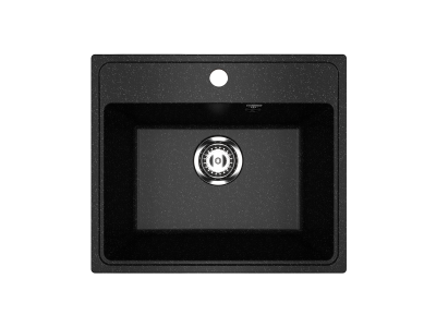 Кухонная мойка PR-М 490 односекционная с отверстием под смеситель-004 Черный оникс