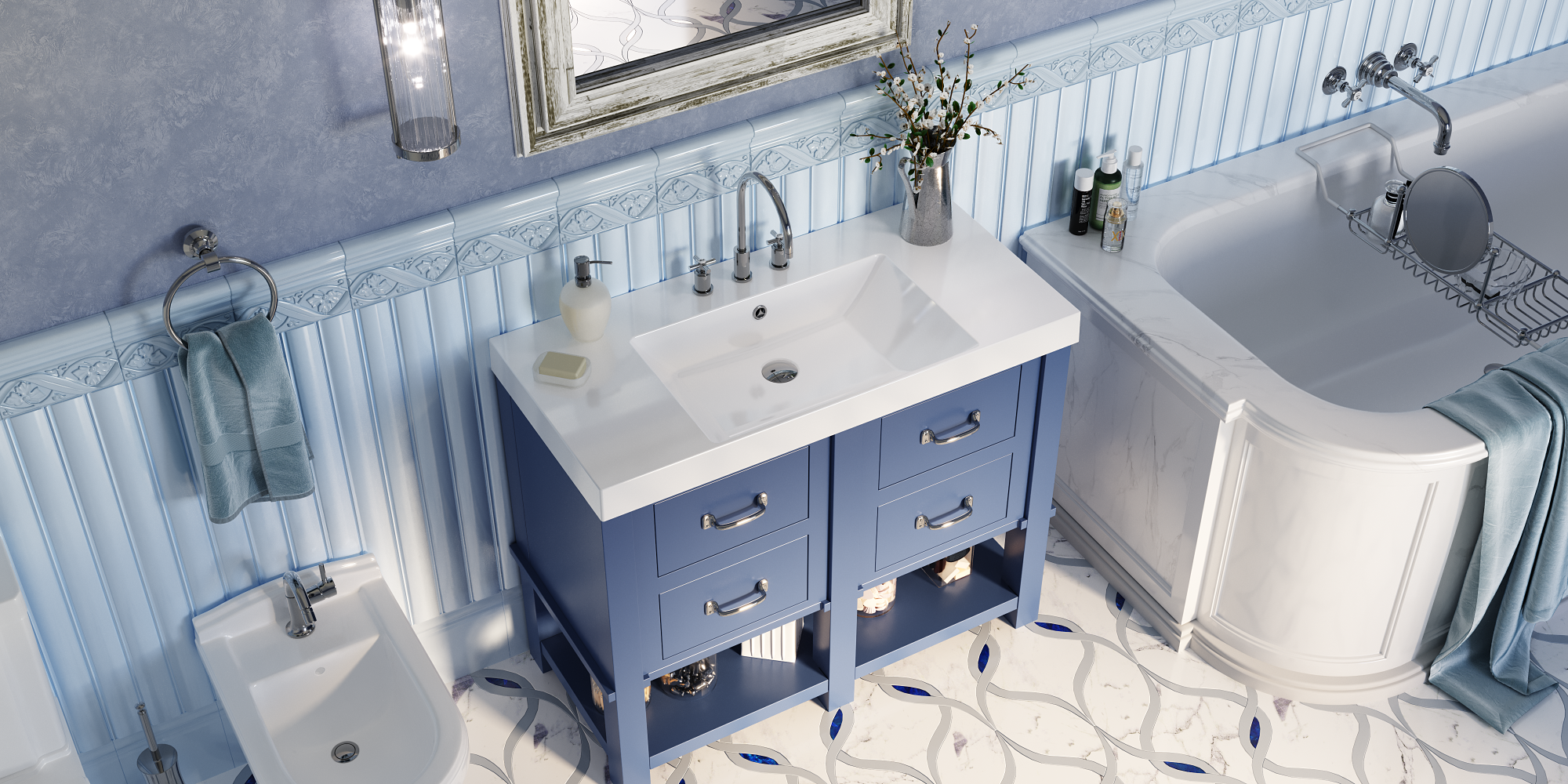 Раковина Paola Amaretto 1000 врезная с отверстием под смеситель