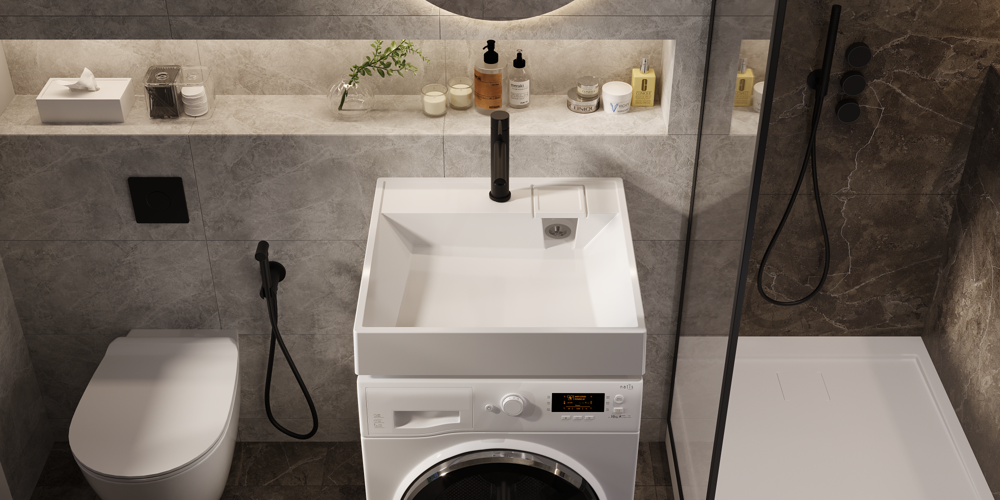 Раковина Paola Juno 600 над стиральной машиной