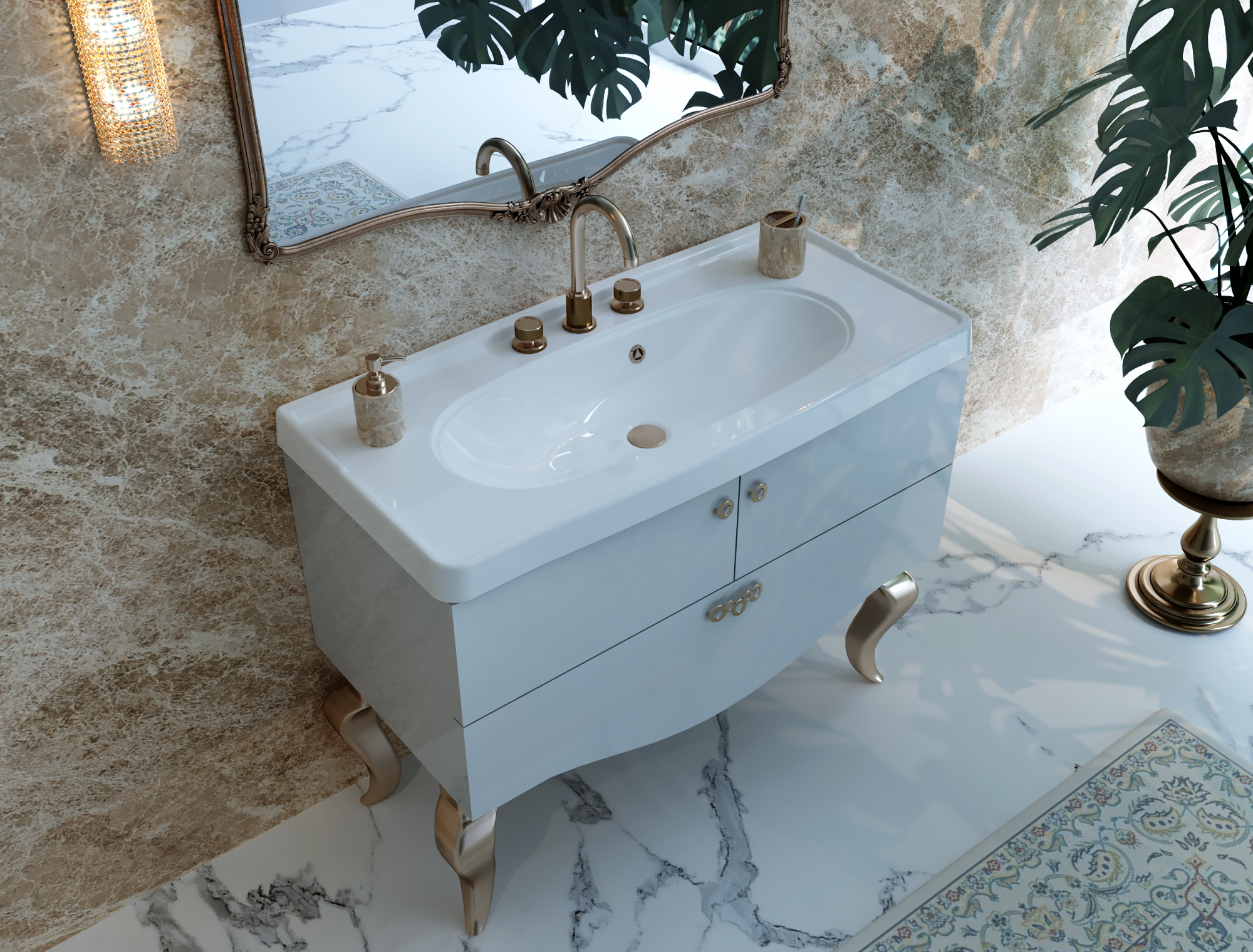 Раковина Paola Avrora 1000 врезная с отверстием под смеситель