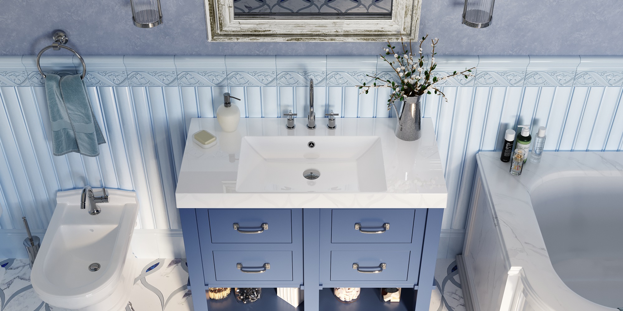 Раковина Paola Amaretto 1000 врезная с отверстием под смеситель